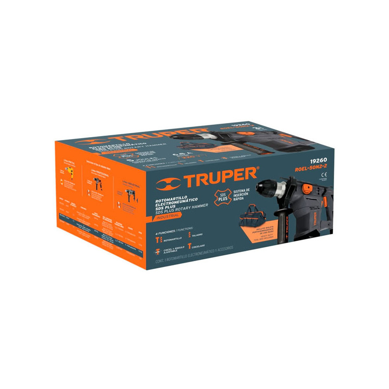 RotoMartillos SDS Plus 5 Joules Industrial 1500W cMaleta, Truper 19260 319.491525 RotoMartillos SDS Plus 5 Joules Industrial 15