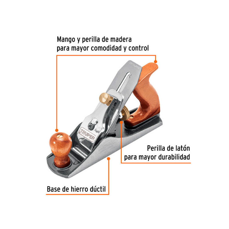 Cepillo para Carpintero Estriado Ancho de Corte 2", en Hierro Ductil, incluye 2 Cuchillas, 4C 12009 Truper 120.338983 Cepillo p