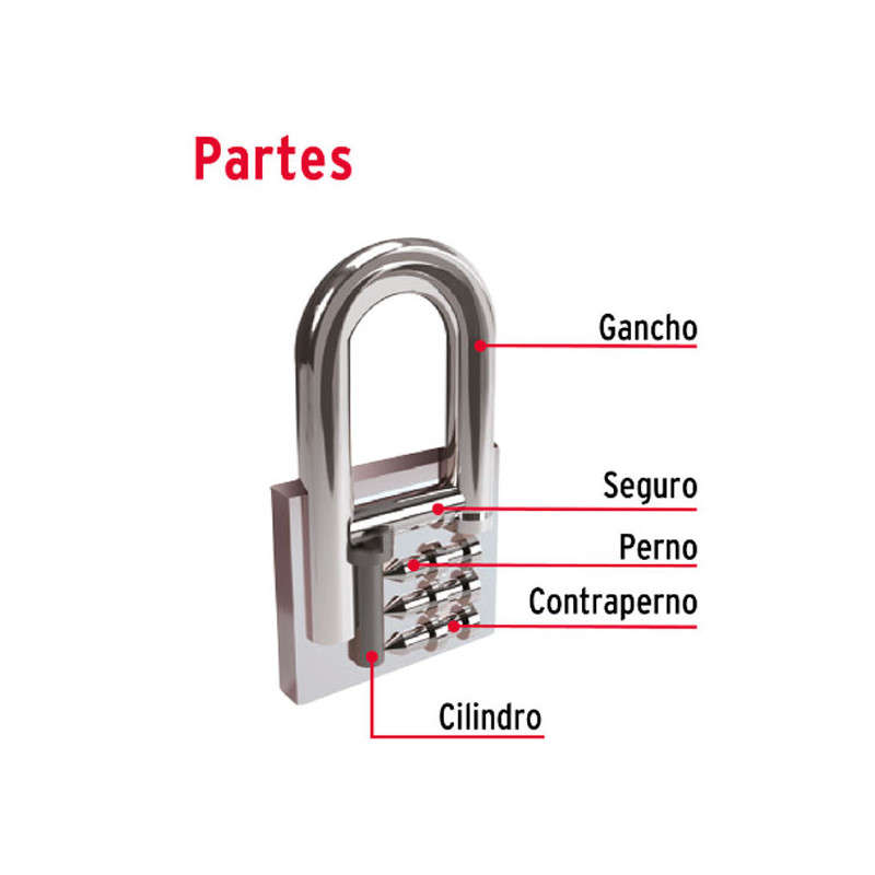 Candados 38mm S3 Hierro Hermex 43315 6.779661 Candados 38mm S3 Hierro Hermex 43315 Cuerpo de hierro en una sola pieza y gancho