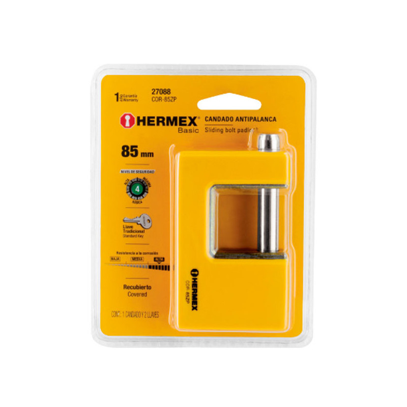 Candados Antipalanca 85mm S6 Recubrimiento ABS Hermex 27088 30.508475 Candados Antipalanca 85mm S6 Recubrimiento ABS Hermex 270