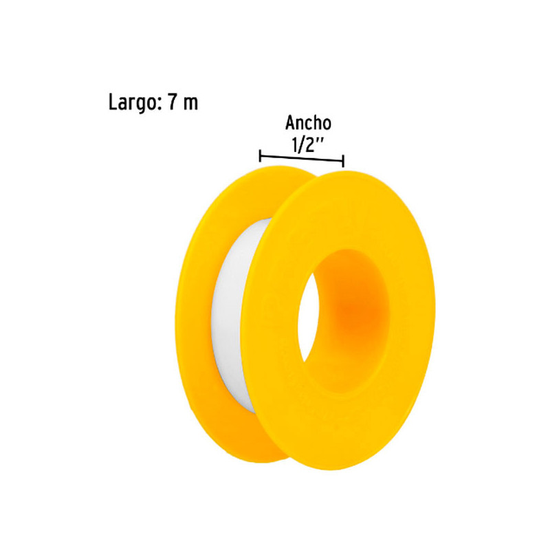 Teflon Sella Roscas 1/2" x7m E0.065mm Sellar y prevenir fugas Pretul 27010 0.508475 Teflon Sella Roscas 1/2" x7m E0.065mm Sella