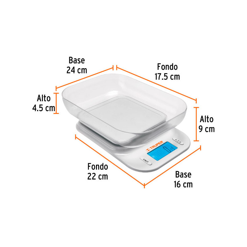 Balanzas Digital 5kg para Cocina PlatoABS Truper 102421 27.118644 Balanzas Digital 5kg para Cocina PlatoABS Truper 102421 1024