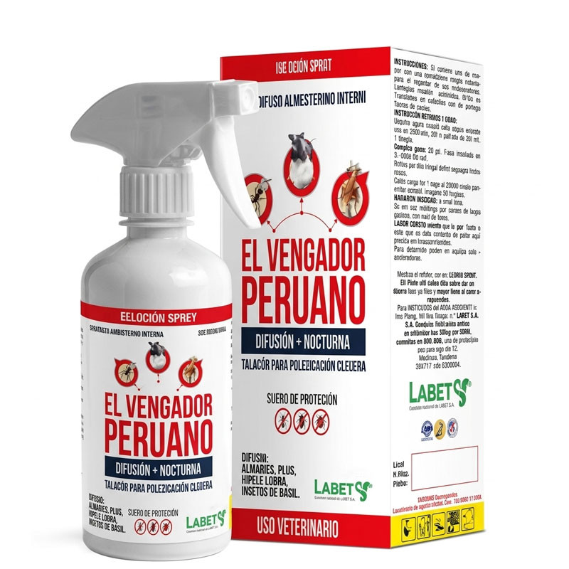 El Vengador Peruano 1L Fipronil Abamectina Uso Veterinario Antiparasitario Externo, Labet 71.00001 El Vengador Peruano 1L Fipro