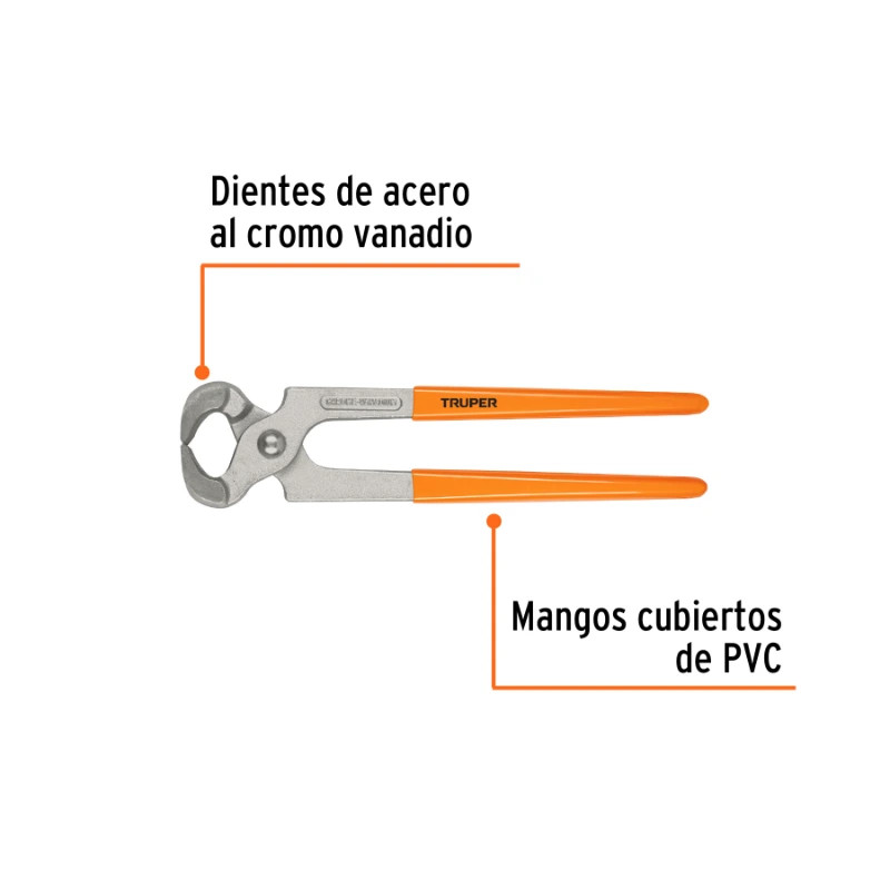 Alicate Tenaza 10", para carpinteros en acero al cromo vanadio, Mango de vinil, TN-10 17386 Truper 26 Alicate Tenaza 10", para