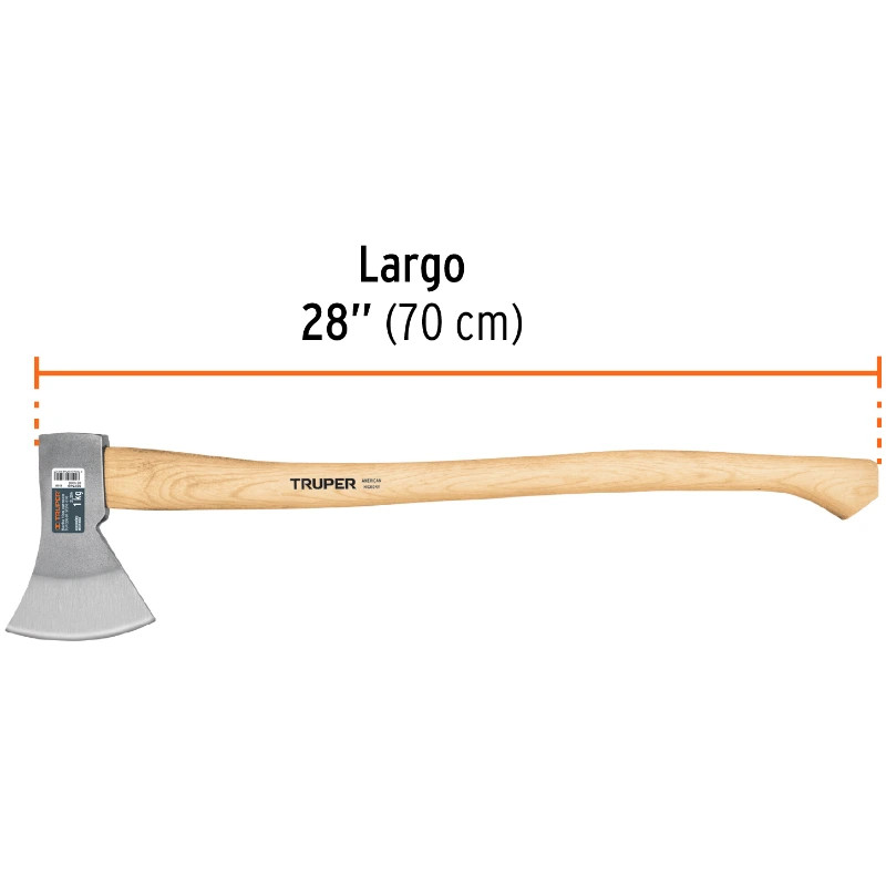 Hacha europeo 800g MangoHickory 28" Truper 101768 42 Hacha europeo 800g MangoHickory 28" Truper 101768 Cabeza en acero al car