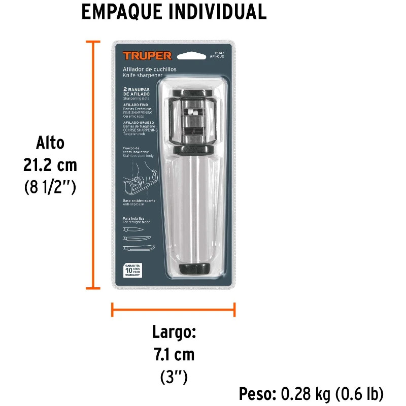 Afiladores de Cuchillos 2Afildados Carburo de Tungsteno, Truper 15147 30.999999 Afiladores de Cuchillos 2Afildados Carburo de T