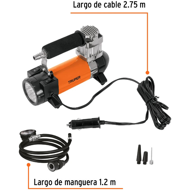 Compresor de Aire 12V Portatil para Auto con Maletin Truper 19999 128 Compresor de Aire 12V Portatil para Auto con Maletin Trup
