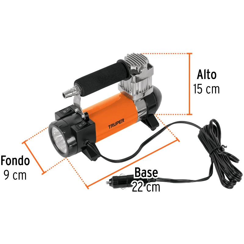 Compresor de Aire 12V Portatil para Auto con Maletin Truper 19999 128 Compresor de Aire 12V Portatil para Auto con Maletin Trup