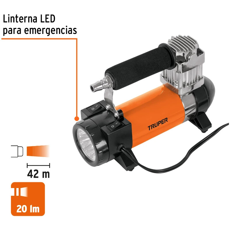 Compresor de Aire 12V Portatil para Auto con Maletin Truper 19999 128 Compresor de Aire 12V Portatil para Auto con Maletin Trup