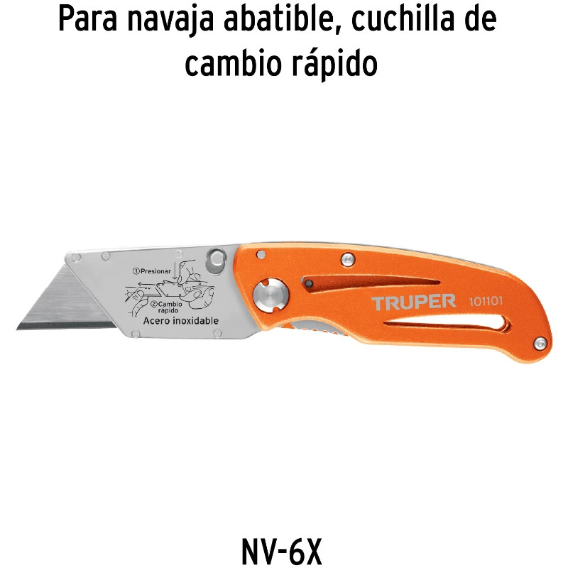 Cuchilla de Repuesto para Cutter 16950 22400 NM-6 NM-6P 10u, Truper REP-NM-10 16956 4.6 Cuchilla de Repuesto para Cutter 16950