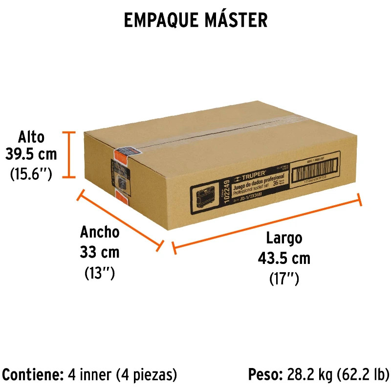 Juegos de Herramientas 36 Piezas MM E1/2 EP Truper 102249 408.999999 Juegos de Herramientas 36 Piezas MM E1/2 EP Truper 102249