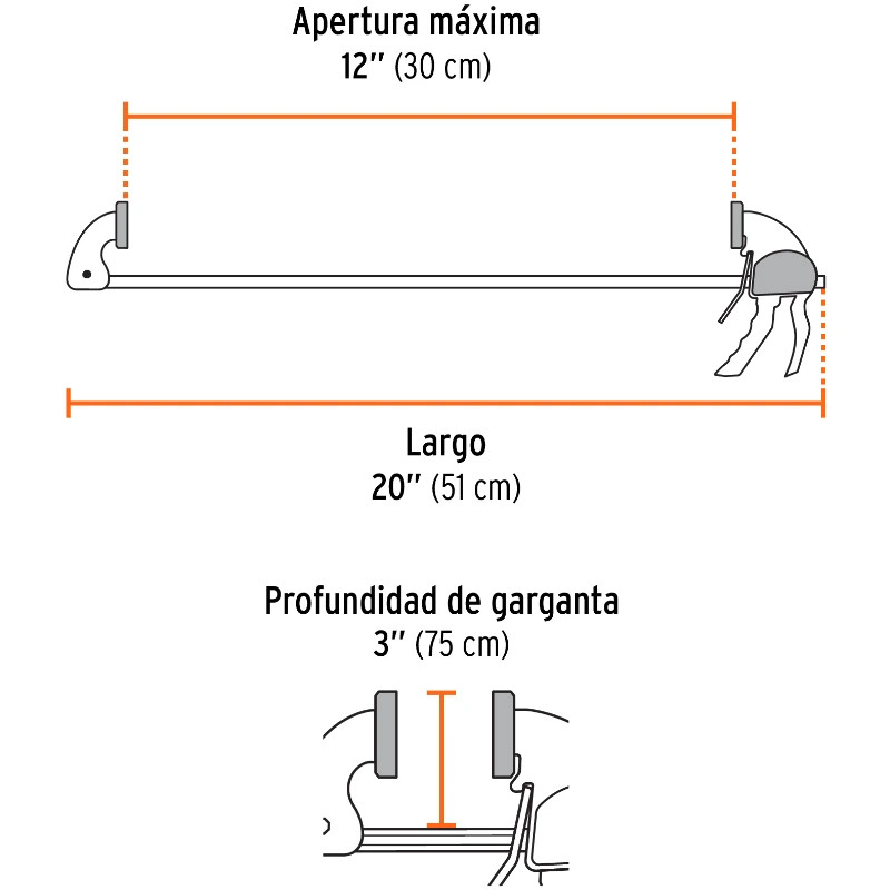 Prensas de ajuste rapido 12" uso rudo Truper 100143 44 Prensas de ajuste rapido 12" uso rudo Truper 100143 Cuerpo de nylon pa