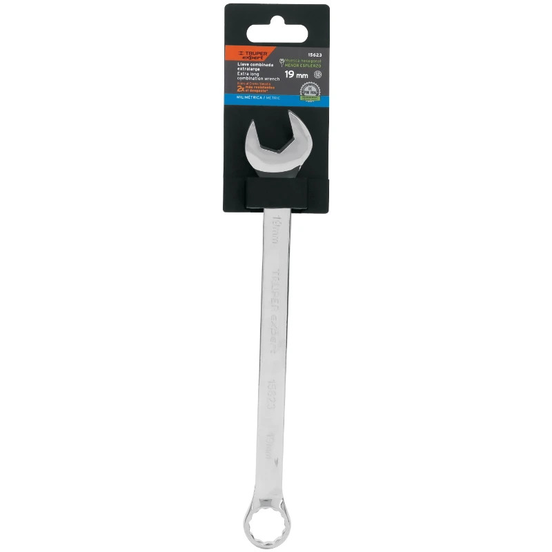 Llave Boca Mixta 19mm Combinada CrVanadio ELarga Truper 15623 15.999974 Llave Boca Mixta 19mm Combinada CrVanadio ELarga Truper
