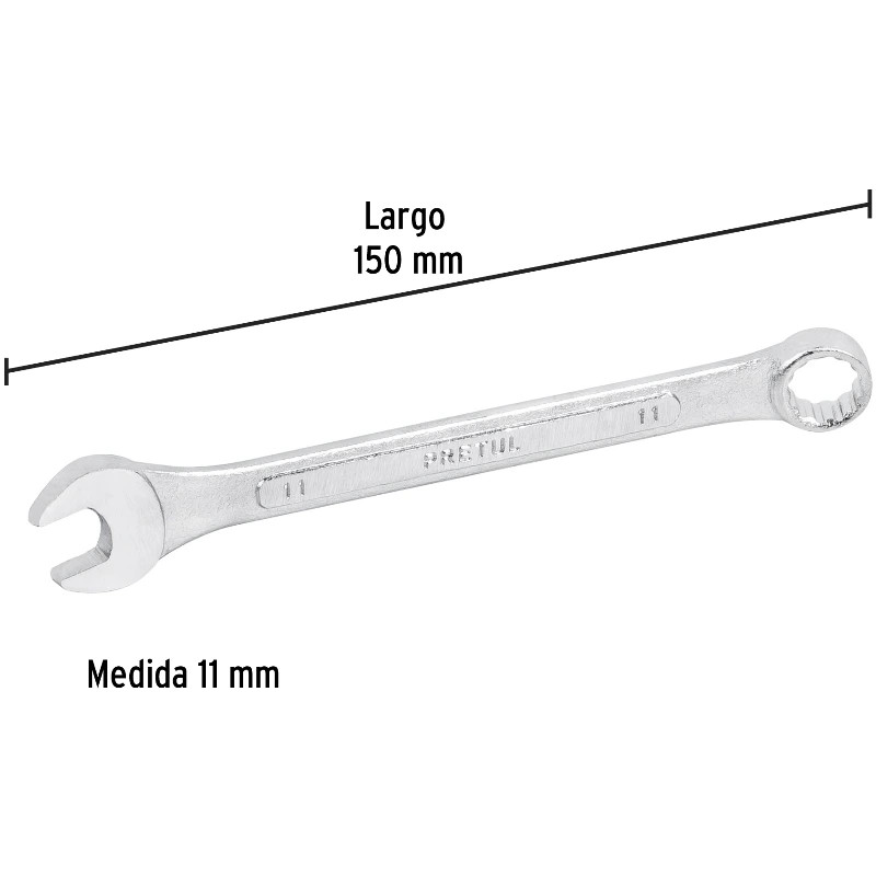 Llave Boca Mixta 11mm Combinada CrVanadio Pretul 21905 5.000014 Llave Boca Mixta 11mm Combinada CrVanadio Pretul 21905 Fabric