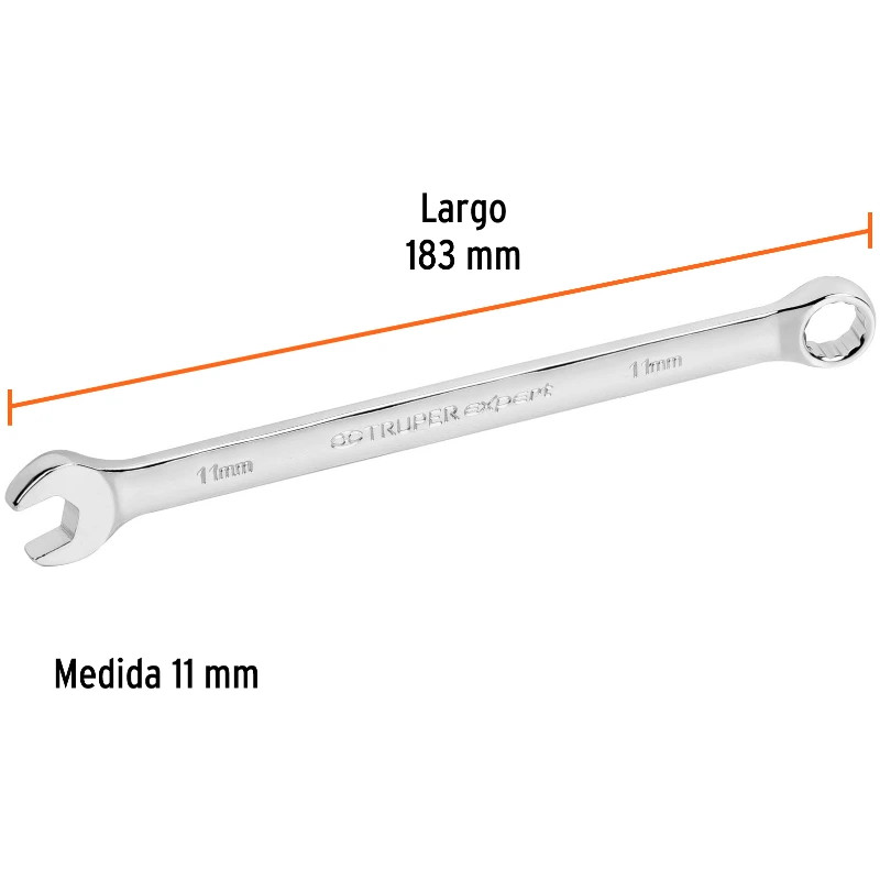 Llave Boca Mixta 11mm Combinada CrVanadio ELarga Truper 15615 8.000046 Llave Boca Mixta 11mm Combinada CrVanadio ELarga Truper