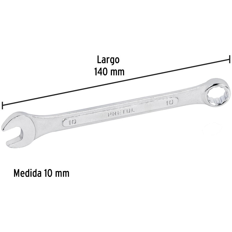 Llave Boca Mixta 10mm Combinada CrVanadio Pretul 21904 3.999964 Llave Boca Mixta 10mm Combinada CrVanadio Pretul 21904 Fabric