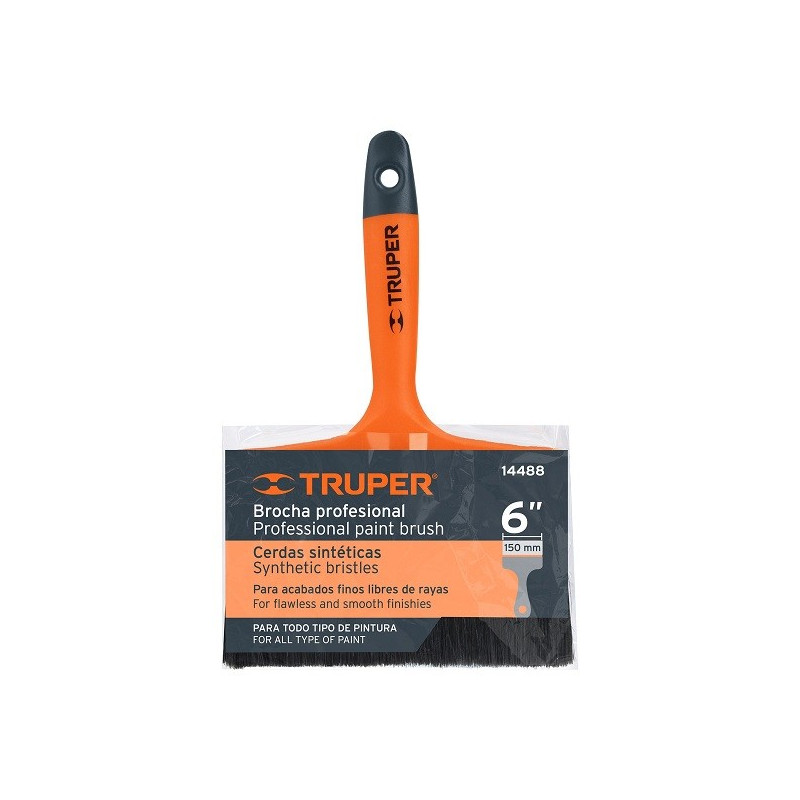 Brochas Profesionales 6" 66x19mm ResisteSolvente 14488 Truper 9.152542 Brochas Profesionales 6" L66mm E19mm, Resistente a Solve