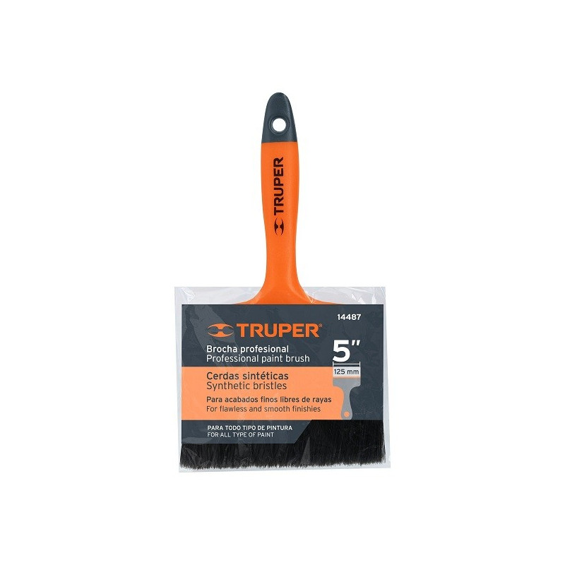Brochas Profesionales 5" 66x17mm ResisteSolvente 14487 Truper 7.457627 Brochas Profesionales 5" L66mm E17mm, Resistente a Solve