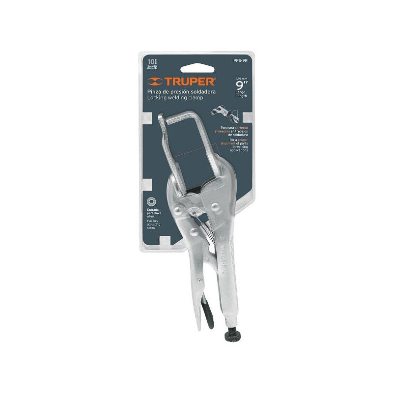 Alicate de Presion 9" para Soldador, en acero al carbono, PPS-9R 17426 Truper 32.20339 Alicate de Presion 9" para Soldador, en