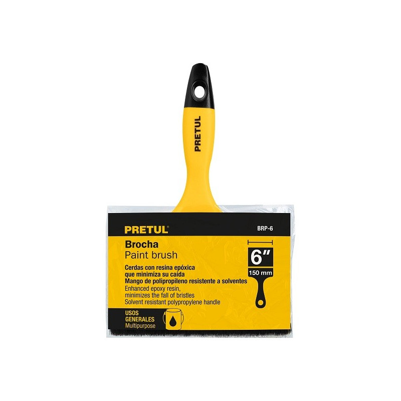 Brochas Profesionales 6" 58x16.6mm ResisteSolvente 21531 Pretul 5.338983 Brochas Profesionales 6" L58mm E16.6mm, Resistente a S