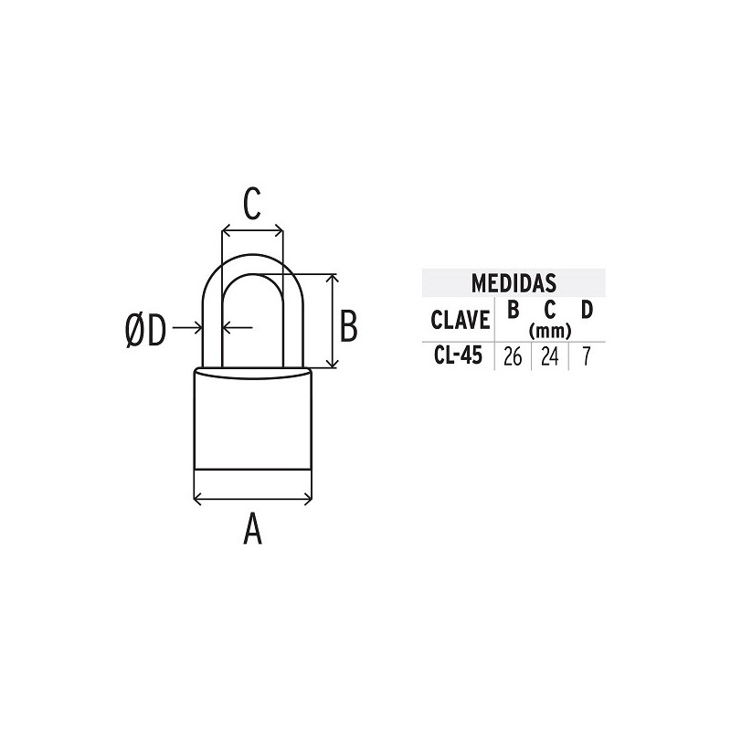 Candados 45mm S6 2llaves Hermex 43429 20.338983 Candado Pulido de Alta seguridad 45mm Seguridad 6, Incluyen 2 llaves Tradiciona