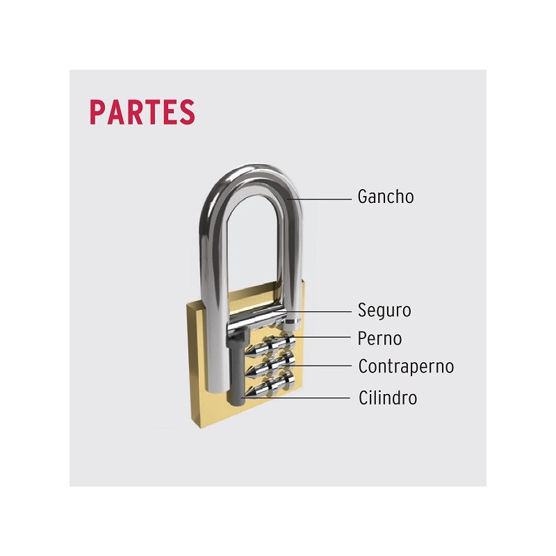 Candados 30mm S4 2llaves Hermex 43427 10.254237 Candado Pulido de Alta seguridad 30mm Seguridad 4, Incluyen 2 llaves Tradiciona