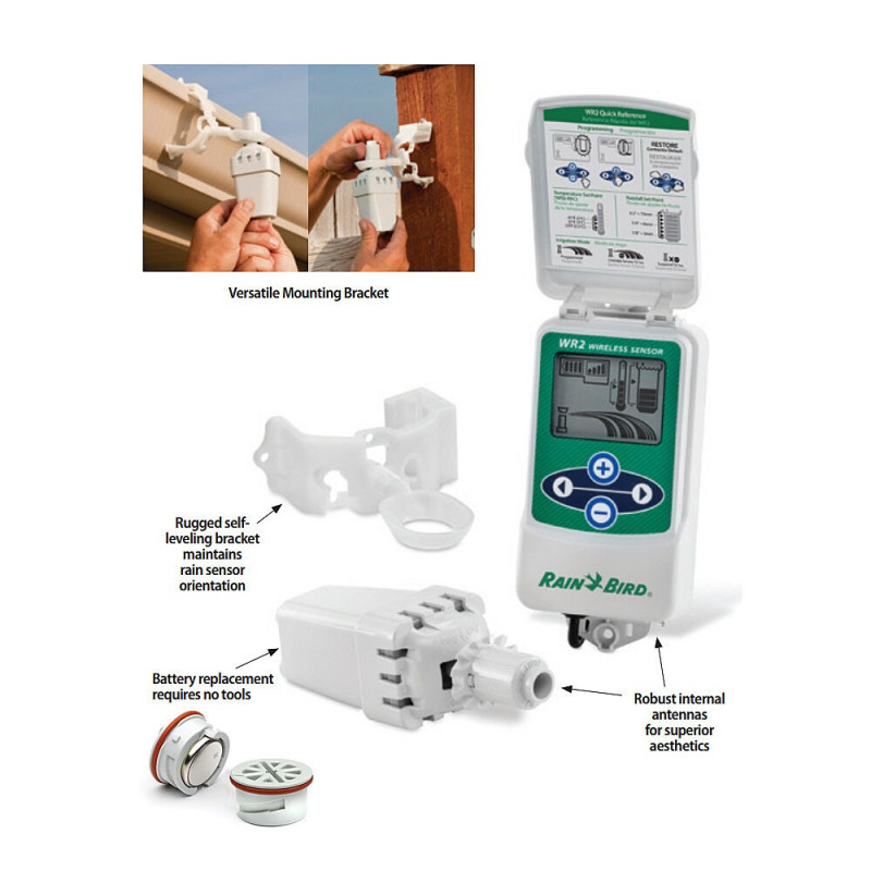  Sensor de Lluvia y Helada Rain Bird WR2RFC, Facil uso para Programadores de Riego 400 Sensor de Lluvia y Helada Rain Bird WR2RF