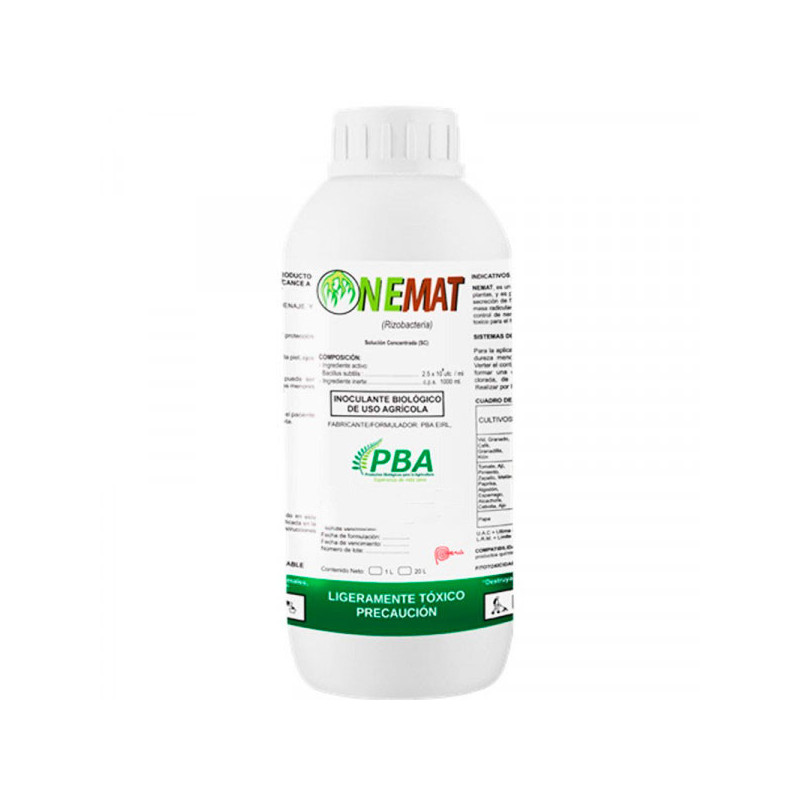  Nemat SC 1L, Rizobacteria supresor de nematodos bioestimulante radicular Bacillus subtilis, PBA 37.288136 Nemat SC 1L, Rizobact
