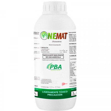  Nemat SC 1L, Rizobacteria supresor de nematodos bioestimulante radicular Bacillus subtilis, PBA 37.288136 Nemat SC 1L, Rizobact