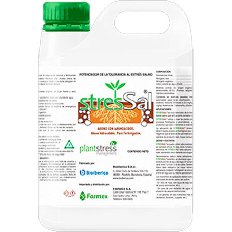  Stressal 20L, Aminoacidos Libres N, CaO, Bioestimulante Antiestres Fertirriego, BioIberica 464.40678 Stressal 20L, Aminoacidos 