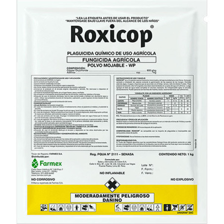  Roxicop 25Kg, Oxicloruro de Cobre Fungicida Preventivo, Farmex 955.084746 Roxicop 25Kg, Oxicloruro de Cobre Fungicida Preventiv