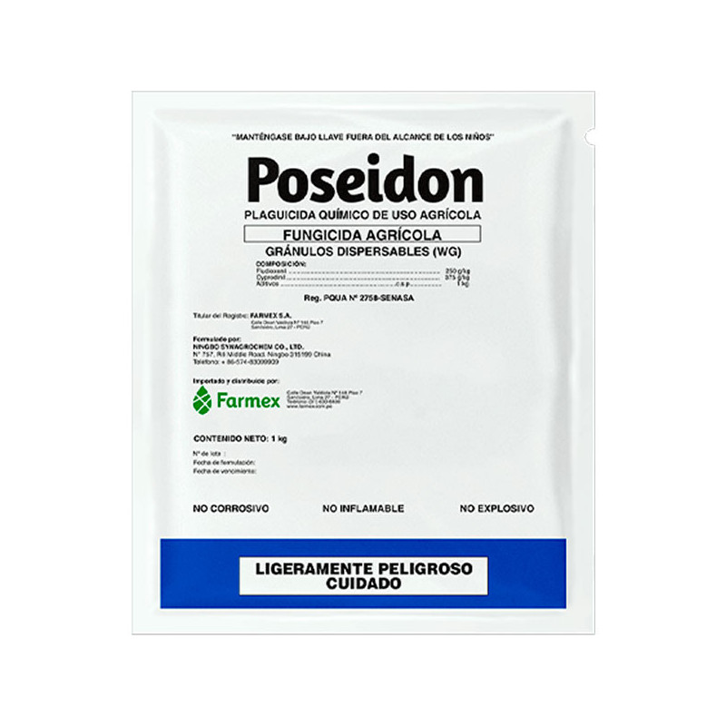  Poseidon 1Kg, Fludioxonil+Cyprodinil Fungicida Residual Accion Contacto, Farmex 511.016949 Poseidon 1Kg, Fludioxonil+Cyprodinil