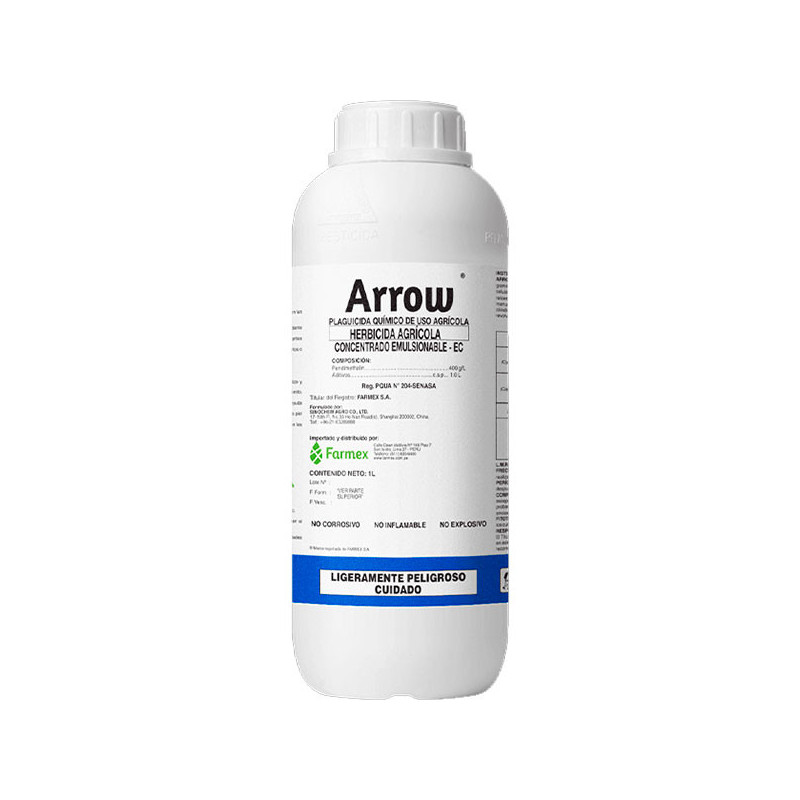  Arrow 1L, Pendimethalin Herbicida Resisdual Sistemico Selectivo, Farmex 40.677966 Arrow 1L, Pendimethalin Herbicida Resisdual S