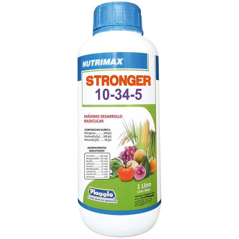  Nutrimax Stronger 10-34-5 1L fco, (N) (P2O5) (K2O) (Micronutrientes quelatizados), 20971 SAFP 24.576271 Nutrimax Stronger 10-34