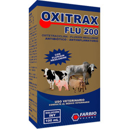  Oxitrax Flu 200 50ml, Oxitetraciclina Flunixin Meglumine Antibiotico Antiinflamatorio Inyectable, Farbio 27.118644 Oxitrax Flu 