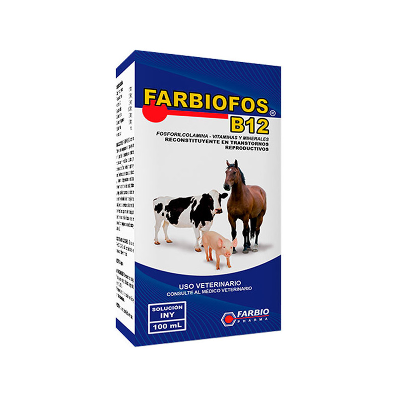  Farbiofos-B12 100ml, Reconstituyente Vitaminas Minerales Inyectable, Farbio 44.915254 Farbiofos-B12 100ml, Reconstituyente Vita