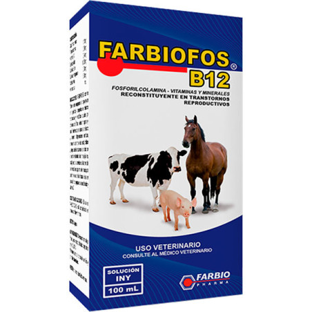  Farbiofos-B12 100ml, Reconstituyente Vitaminas Minerales Inyectable, Farbio 44.915254 Farbiofos-B12 100ml, Reconstituyente Vita