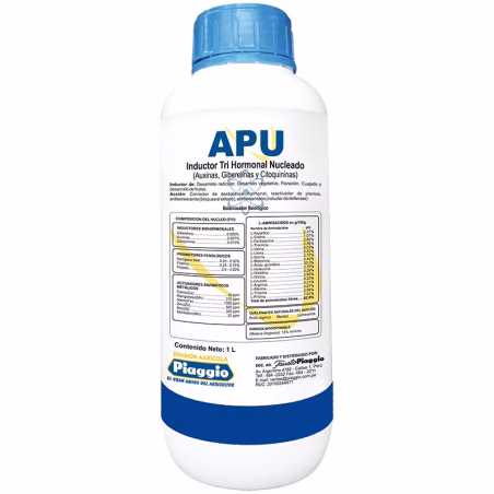 Apu 1L fco, Concentrado soluble (SL) (Citoquininas) (Giberelinas) (Auxinas), 20822 SAFP PG-Apu 1L fco, Concentrado soluble (SL) 