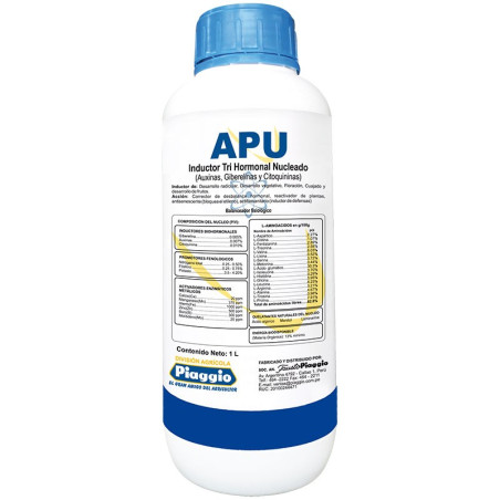  Apu 1L fco, Concentrado soluble (SL) (Citoquininas) (Giberelinas) (Auxinas), 20822 SAFP 90.677966 Apu 1L fco, Concentrado solub