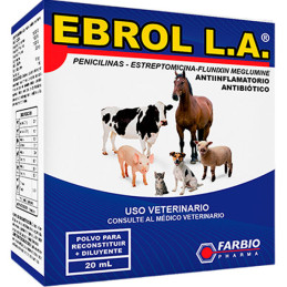  Ebrol LA 20ml, Antibiotico Antiinflamatorio Administracion Intramuscular, Farbio 40.677966 Ebrol LA 20ml, Antibiotico Antiinfla