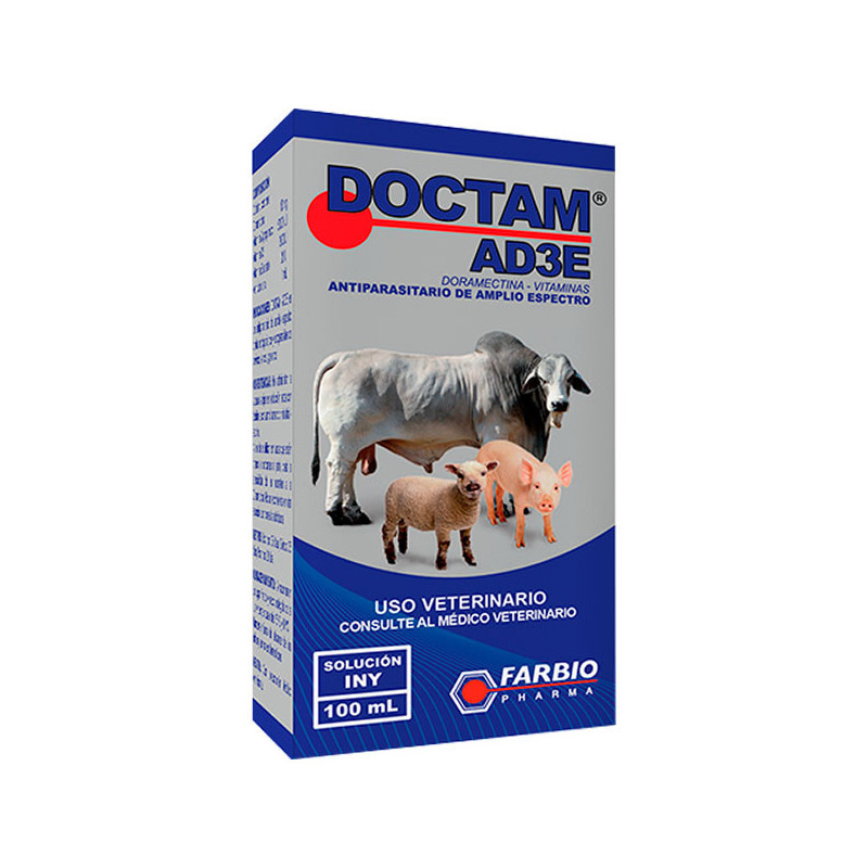  Doctam AD3E 50ml, Doramectina Vitaminas Antiparasitario Amplio Espectro Inyectable, Farbio 49.152542 Doctam AD3E 50ml, Doramect