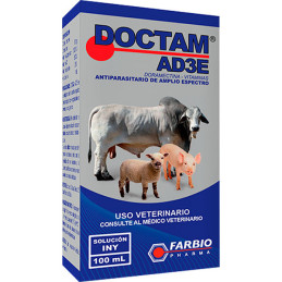  Doctam AD3E 100ml, Doramectina Vitaminas Antiparasitario Amplio Espectro Inyectable, Farbio 110.169492 Doctam AD3E 100ml, Doram