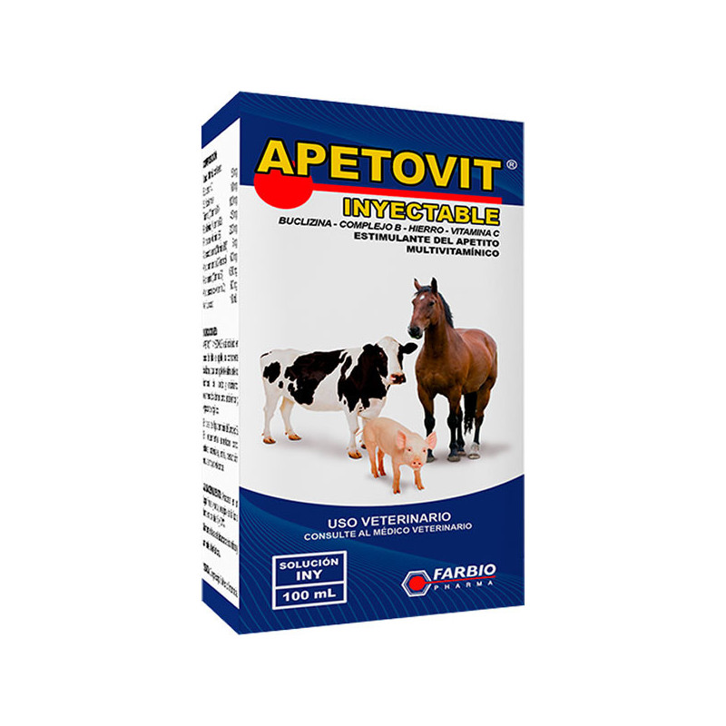  Apetovit 20ml, Buclizina Estimulante Multivitaminico Inyectable, Farbio 14.237288 Apetovit 20ml, Buclizina Estimulante Multivit