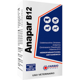  Anapar B12 100ml, Oxitetraciclina Dihidrato Hemoparaciticida Inyectable, Farbio 72.881356 Anapar B12 100ml, Oxitetraciclina Dih