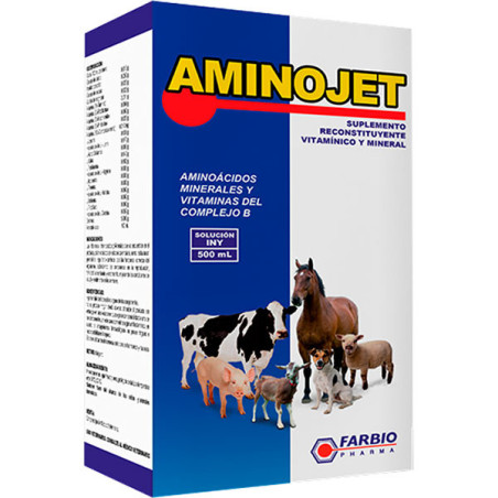  Aminojet 500ml, Suplemento Vitaminico Minerales Aminoacidos Inyectable, Farbio 75.423729 Aminojet 500ml, Suplemento Vitaminico 