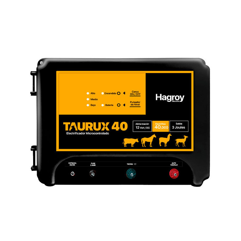  Cerco Electrico Ganadero 40KM Electrificador Energizador a Bateria Hagroy HG-TAURUX40K 475 Cerco Electrico Ganadero 40KM Electr