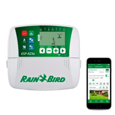  Programador de Riego Automatico Profesional Temporizador ESP-RZXE 8 Zonas Estaciones Compatible con WIFI, RZXE8I-230V Rain Bird