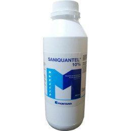  Saniquantel 10% 500ml, Praziquantel, Antiparasitario Tenicida, Suspension Oral, Montana 61.016949 Saniquantel 10% 500ml, Praziq