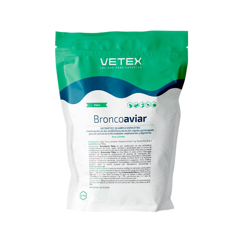  Broncoaviar 100gr, Tilosina tartrato Doxicilina Antibiotico Administracion Oral, Vetex 27.118644 Broncoaviar 100gr, Tilosina ta
