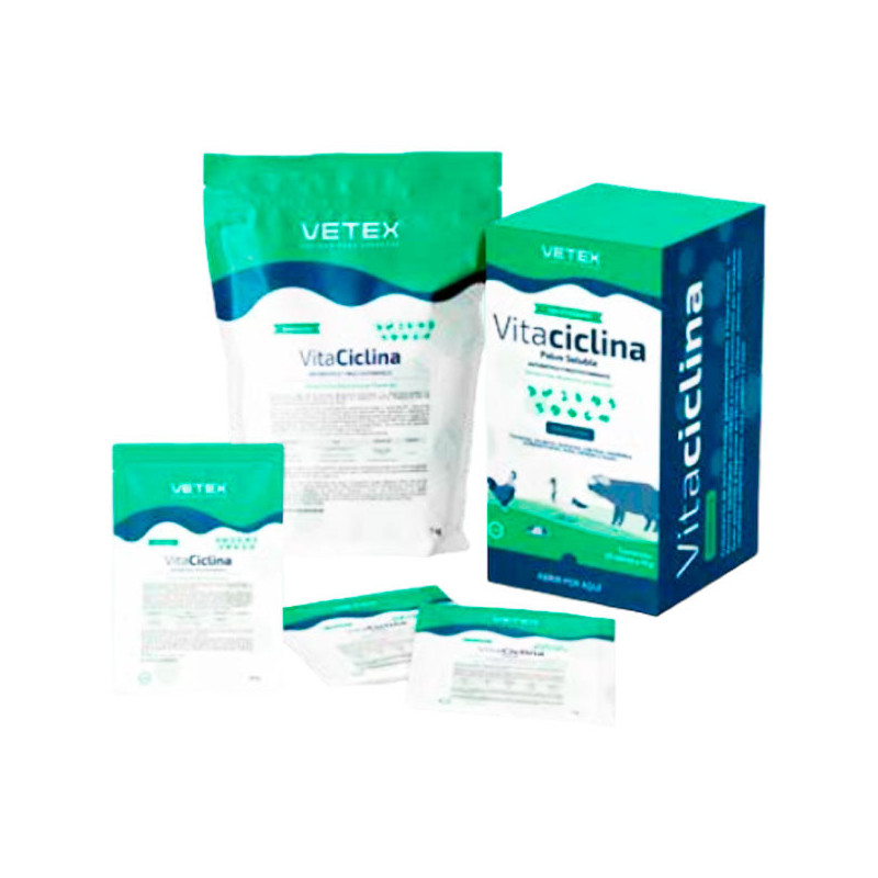  Vitaciclina 1Kg, Tetraciclina Clorhidrato Neomicina Sulfato Vitaminas Antibiotico Administracion Oral, Vetex 61.864407 Vitacicl